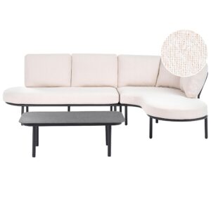 wohnli-moebel-suche-800001983785 Wohnli Möbelsuche - GARTENSOFA mit Tisch 4-Sitzer Metall Schwarz Pollina