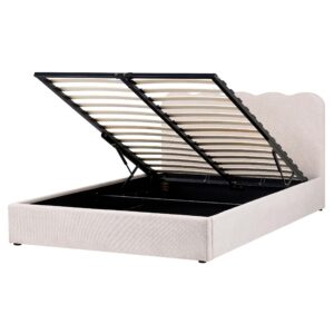 Wohnli Möbelsuche - BETT mit Stauraum 160/200 Stoff Hellbeige Nanterre