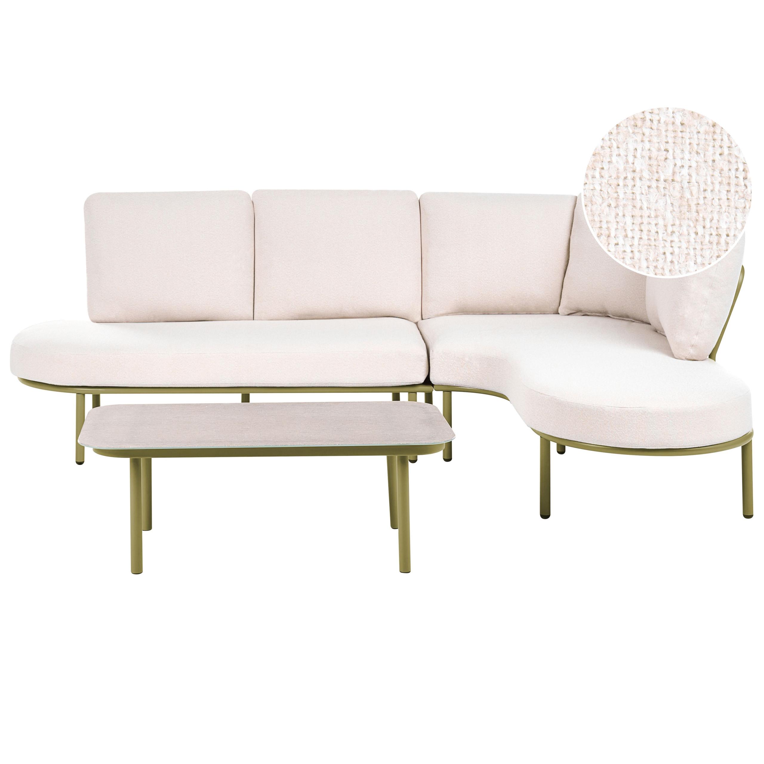 wohnli-moebel-suche-800001983790 Wohnli Möbelsuche - GARTENSOFA mit Tisch 4-Sitzer Metall Grün Pollina
