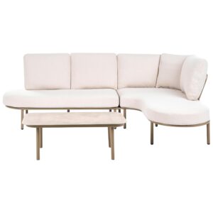 wohnli-moebel-suche-800001983796-1 GARTENSOFA mit Tisch 4-Sitzer Metall Braun Pollina Metall Beliani Garten & Outdoor > Gartenmöbel Beige
