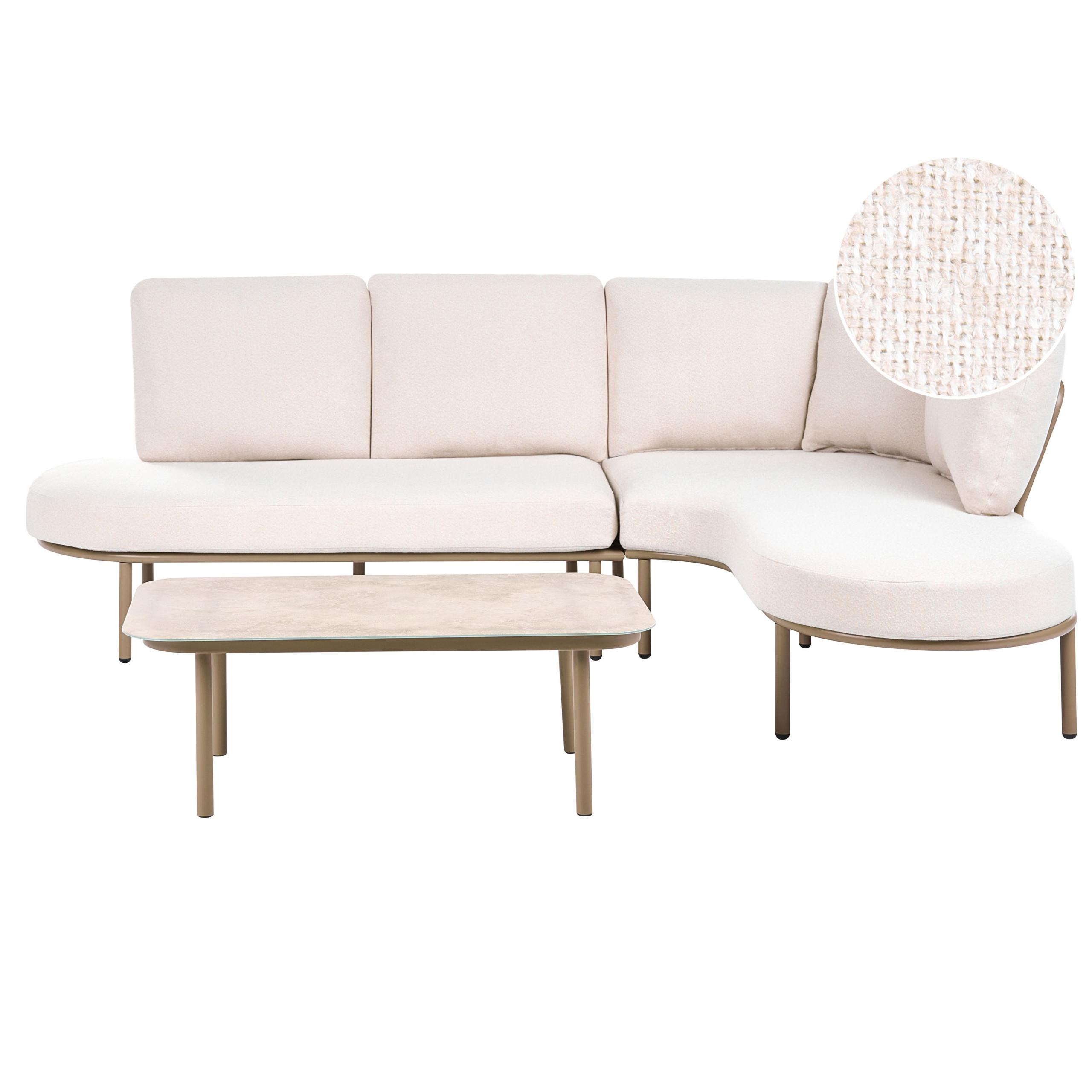 wohnli-moebel-suche-800001983796 Wohnli Möbelsuche - GARTENSOFA mit Tisch 4-Sitzer Metall Braun Pollina