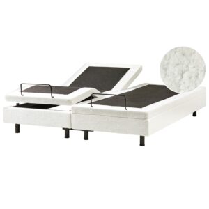wohnli-moebel-suche-800001983812 Wohnli Möbelsuche - BETT verstellbar ohne Kopfteil Bouclé 180/200 cm Cremeweiß Duke