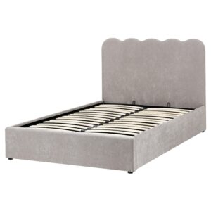 wohnli-moebel-suche-800001983817-1 BETT mit Stauraum 120/200 Chenillegewebe Taupe Nanterre Textil Beliani Möbel > Betten Taupe