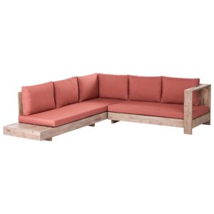 wohnli-moebel-suche-800001983828 Wohnli Möbelsuche - GARTENECKSOFA 5-Sitzer zertifiziertes Akazienholz linksseitig Rot Marettimo