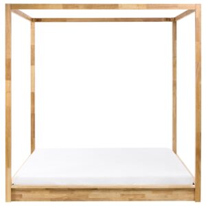 wohnli-moebel-suche-800001983829-1 HIMMELBETT Holz 180/200 cm Hellbraun Herliere Holz Beliani Möbel > Betten Braun