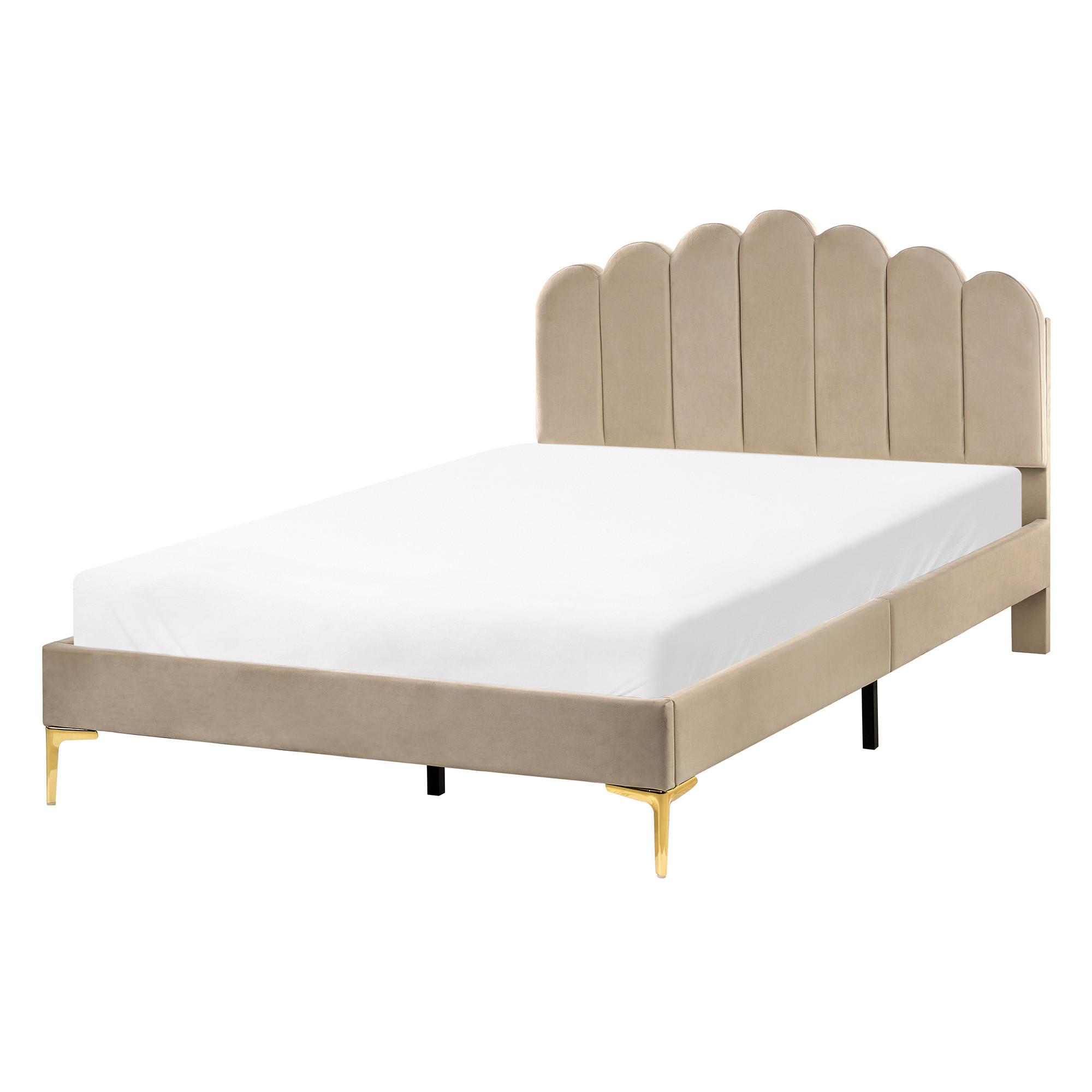 wohnli-moebel-suche-800001983847 Wohnli Möbelsuche - BETT mit Lattenrost 120/200 Samtstoff Taupe Sauvian