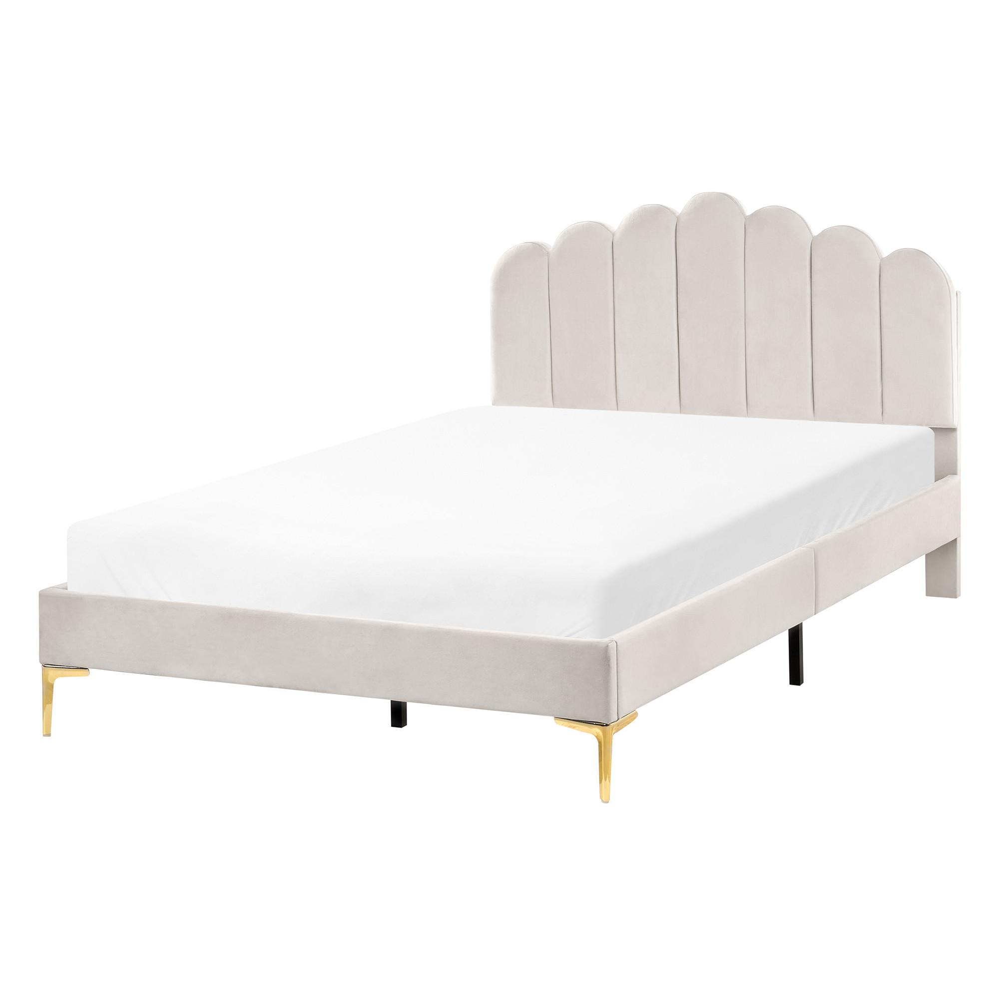 wohnli-moebel-suche-800001983852 Wohnli Möbelsuche - BETT mit Lattenrost 120/200 Samtstoff Cremeweiß Sauvian