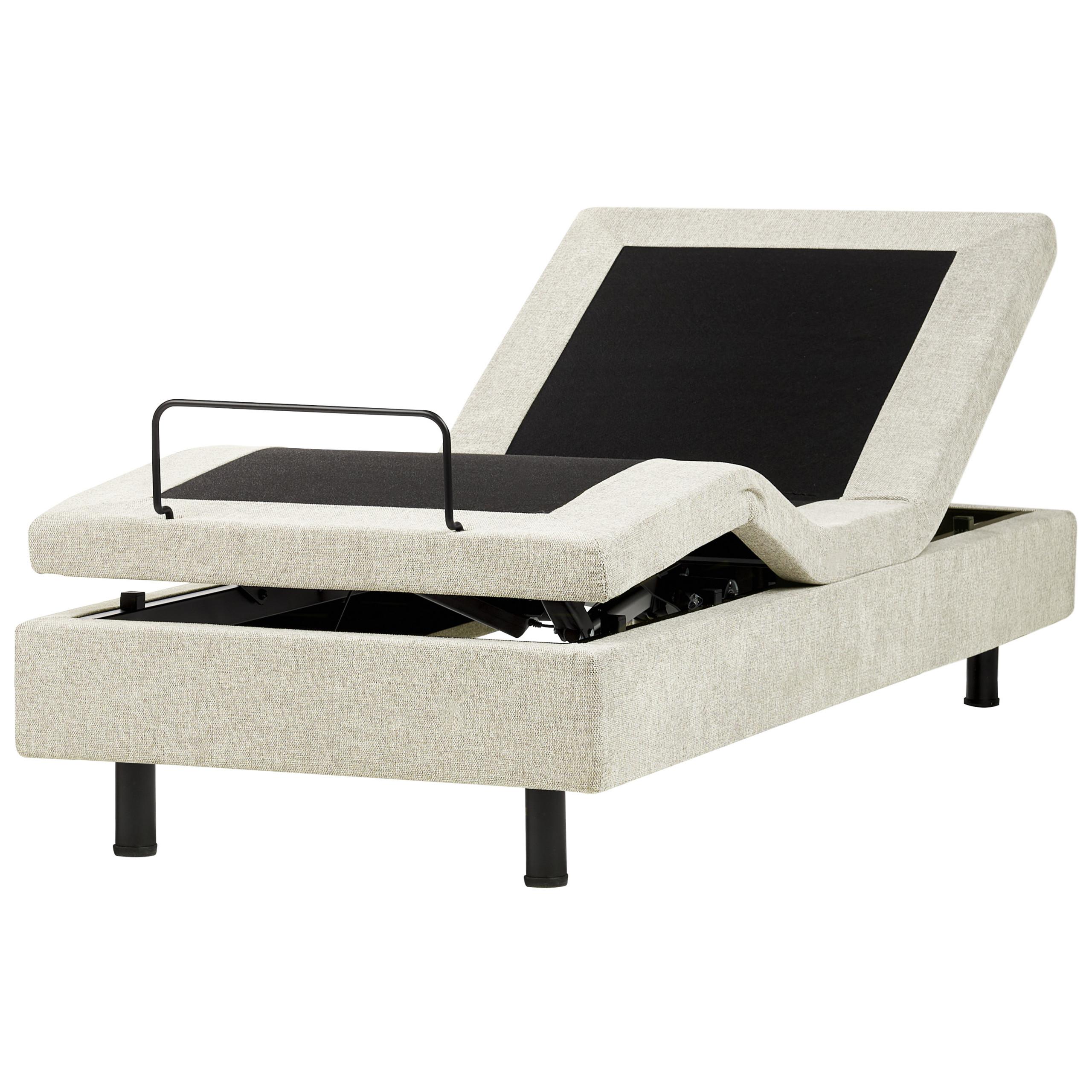 Wohnli Möbelsuche - BETT verstellbar ohne Kopfteil Stoff 80/200 cm Beige Castellan
