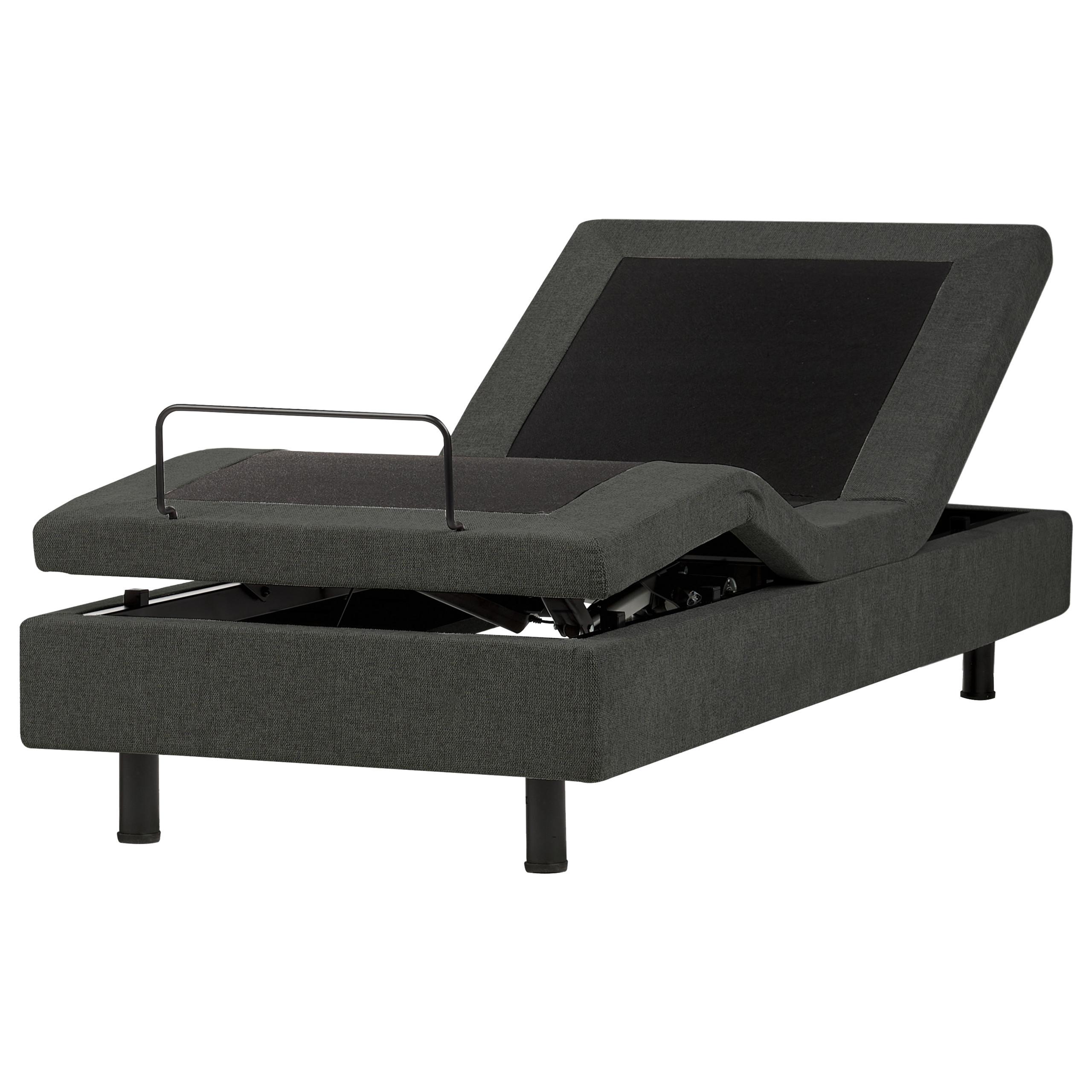 Wohnli Möbelsuche - BETT verstellbar ohne Kopfteil Stoff 90/200 cm Dunkelgrau Castellan