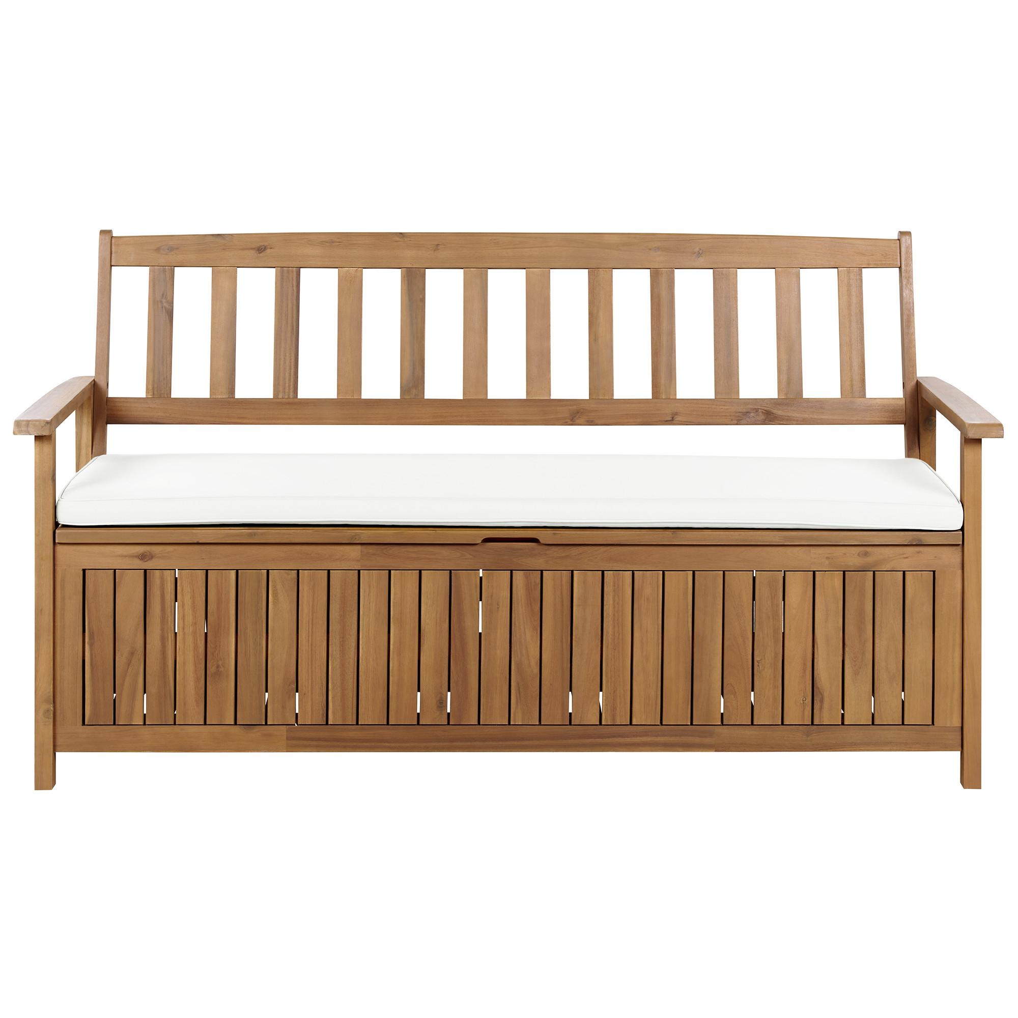wohnli-moebel-suche-800001983886 Wohnli Möbelsuche - GARTENBANK mit Auflage 160 cm Akazienholz Cremeweiß Sovana