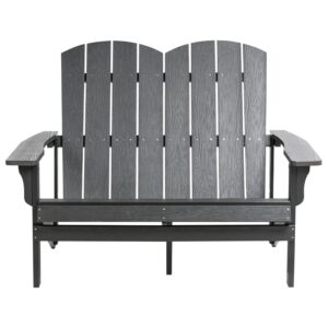 wohnli-moebel-suche-800001983888-1 GARTENBANK 125 cm Dunkelgrau Adirondack Kunststoff Beliani Garten & Outdoor > Gartenmöbel > Gartenbänke Grau