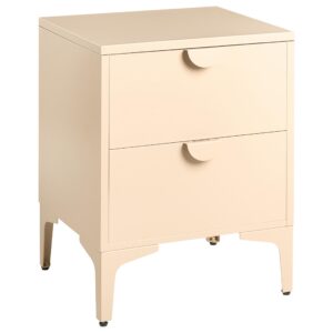 wohnli-moebel-suche-800001983898 Wohnli Möbelsuche - NACHTTISCH mit 2 Schubladen Metall Beige Ardura