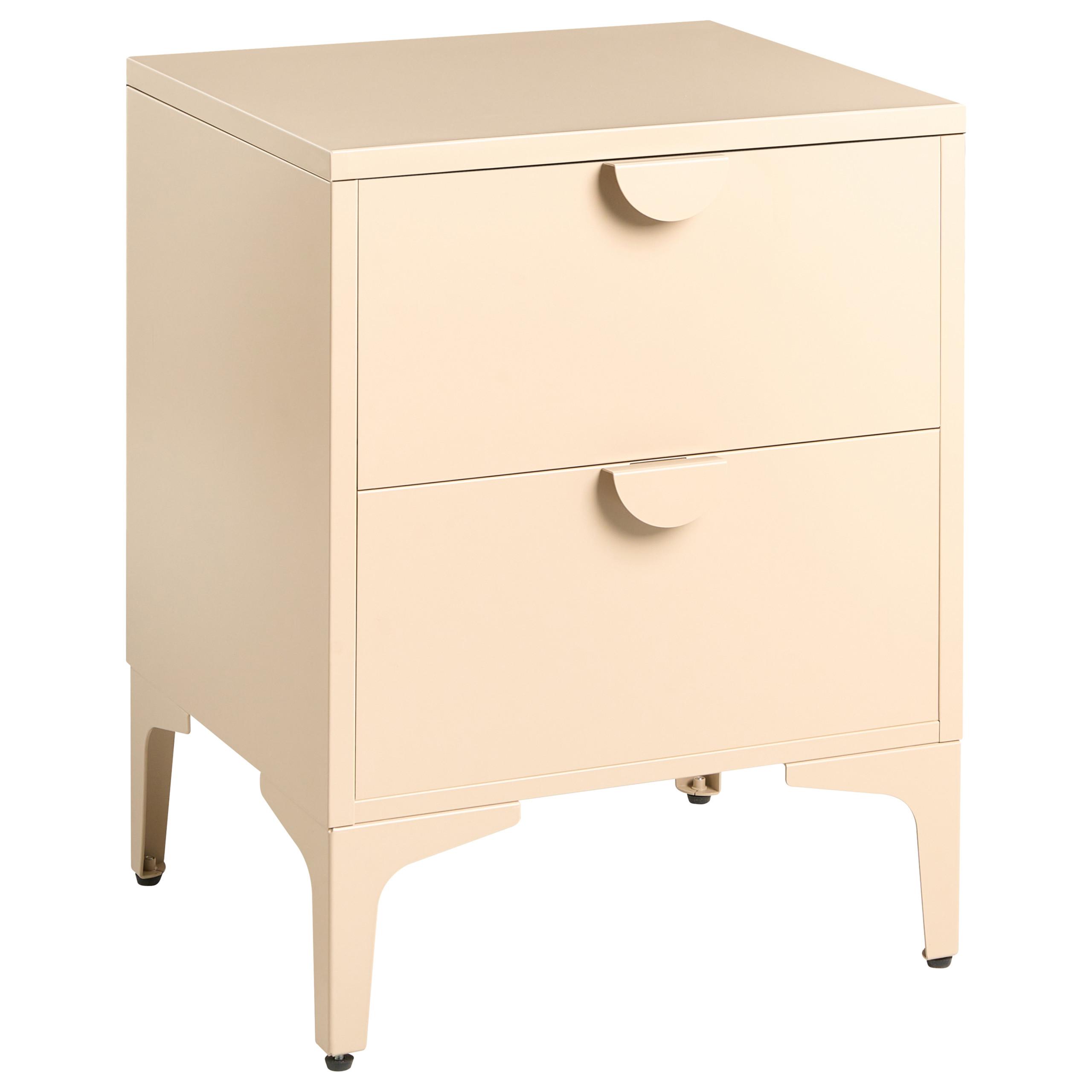 wohnli-moebel-suche-800001983898 Wohnli Möbelsuche - NACHTTISCH mit 2 Schubladen Metall Beige Ardura