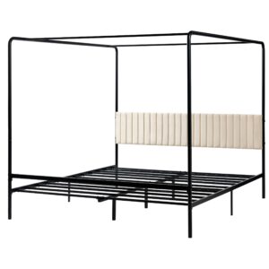 wohnli-moebel-suche-800001983900-1 HIMMELBETT Metall 180/200 cm Schwarz Mirabeau Metall Beliani Möbel > Betten Schwarz