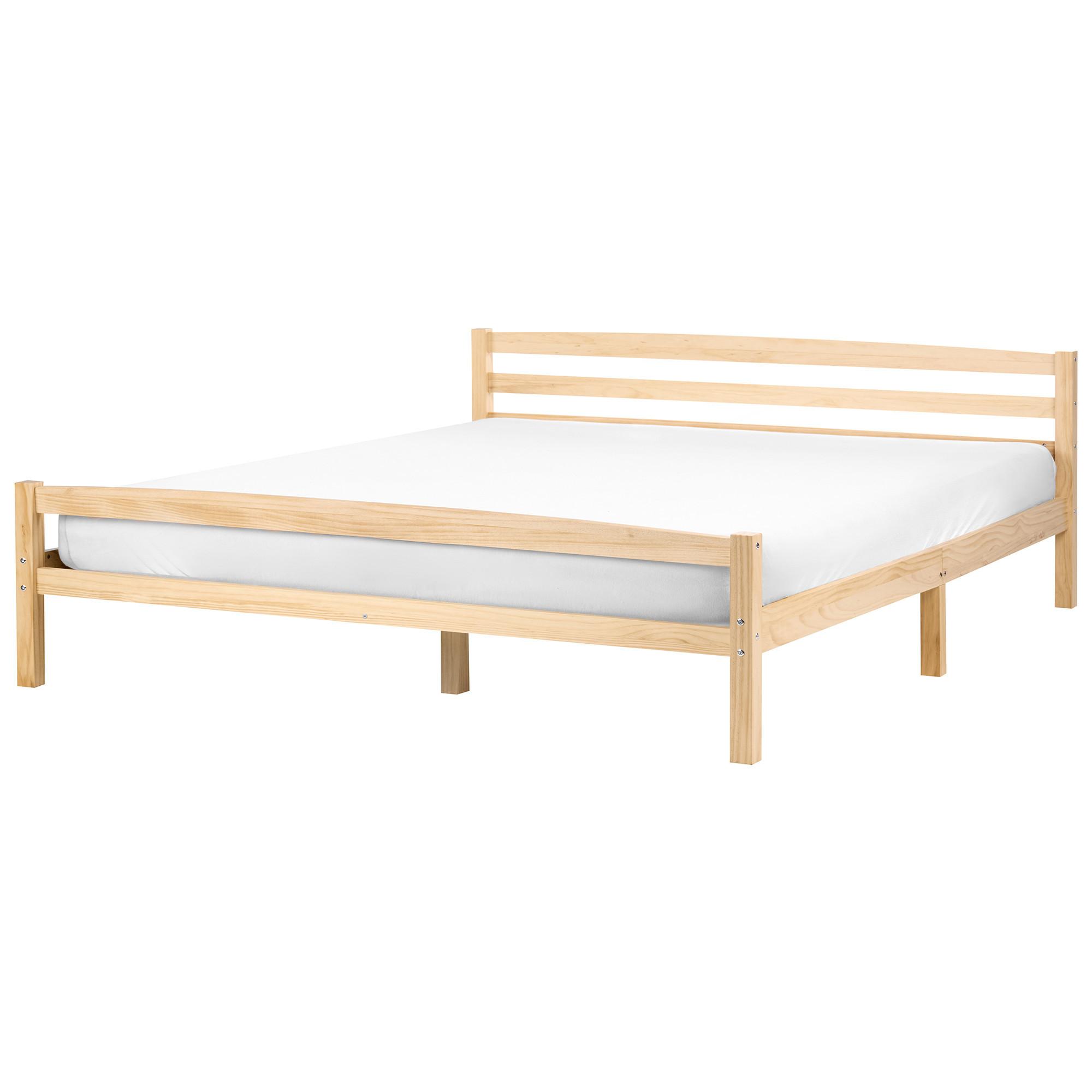 Wohnli Möbelsuche - BETT mit Lattenrost 180/200 Kiefernholz Hellbraun Echallon