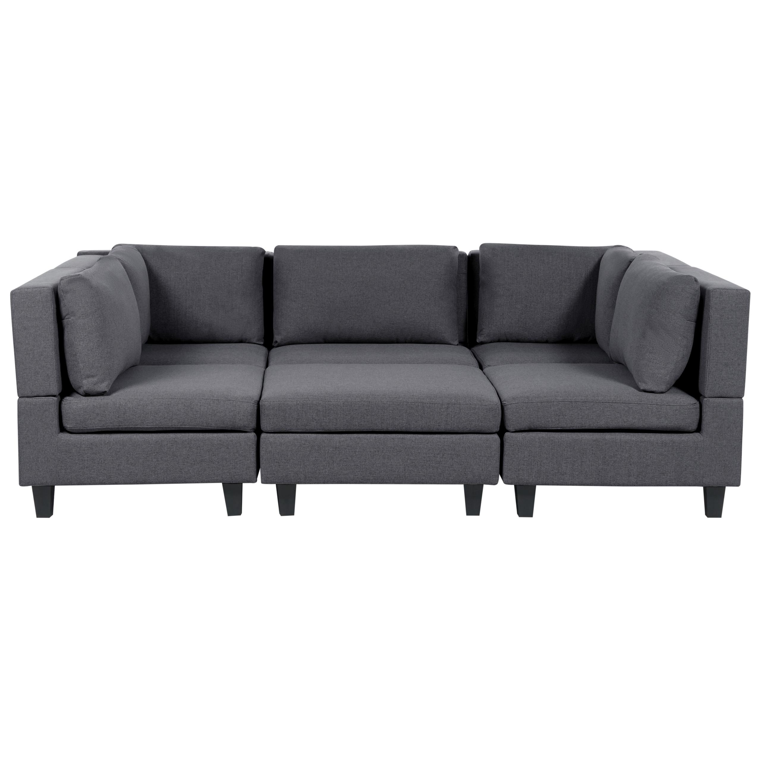 wohnli-moebel-suche-800001983914 Wohnli Möbelsuche - 5-SITZER-MODULSOFA U-förmiges Dunkelgrau Stoff mit Ottomane Unstad
