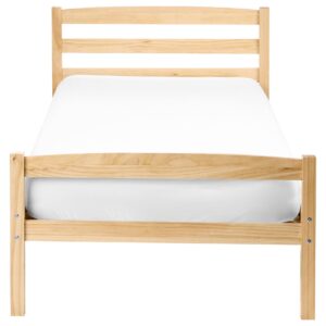wohnli-moebel-suche-800001983918-1 BETT mit Lattenrost 80/200 Kiefernholz Hellbraun Echallon Holz Beliani Möbel > Betten Braun