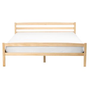 wohnli-moebel-suche-800001983922-1 BETT mit Lattenrost 160/200 Kiefernholz Hellbraun Echallon Holz Beliani Möbel > Betten Braun