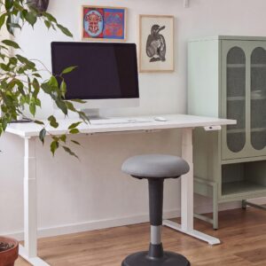 wohnli-moebel-suche-800001983924-1 WACKELHOCKER Stoff Grau Estell Kunststoff Beliani Möbel > Sessel > Hocker Grau