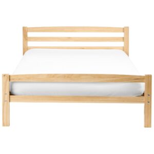 wohnli-moebel-suche-800001983926-1 BETT mit Lattenrost 120/200 Kiefernholz Hellbraun Echallon Holz Beliani Möbel > Betten Braun
