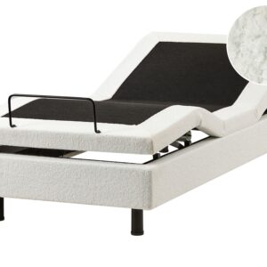 wohnli-moebel-suche-800001983931 Wohnli Möbelsuche - BETT verstellbar ohne Kopfteil Bouclé 90/200 cm Cremeweiß Duke