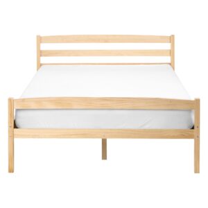 BETT mit Lattenrost 140/200 Kiefernholz Hellbraun Echallon Holz Beliani Möbel > Betten Braun