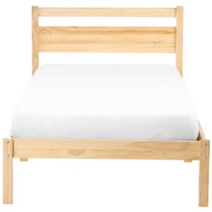 BETT mit Lattenrost 90/200 Kiefernholz Hellbraun Echallon Holz Beliani Möbel > Betten Braun