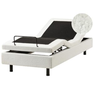 wohnli-moebel-suche-800001983939 Wohnli Möbelsuche - BETT verstellbar ohne Kopfteil Bouclé 80/200 cm Cremeweiß Duke