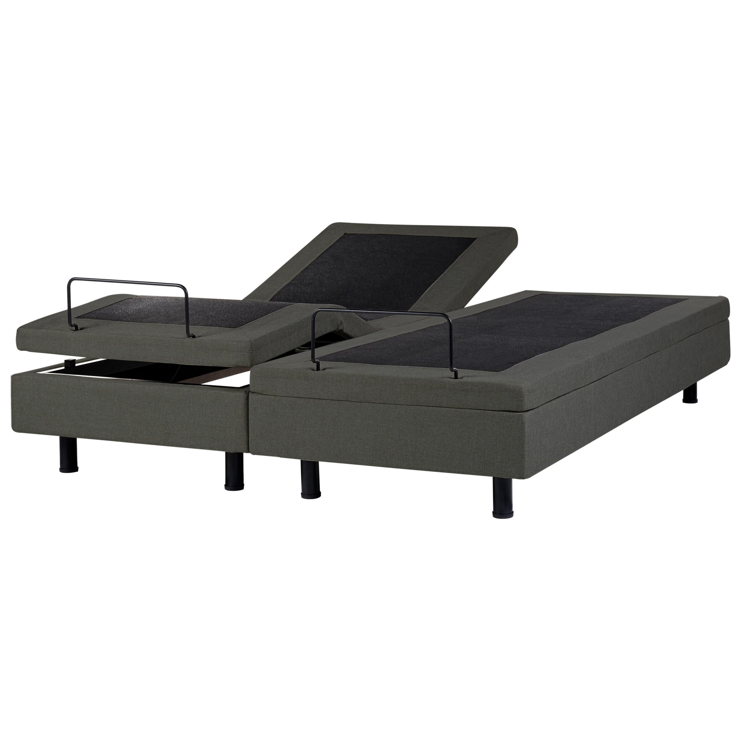 Wohnli Möbelsuche - BETT verstellbar ohne Kopfteil Stoff 180/200 cm Dunkelgrau Castellan