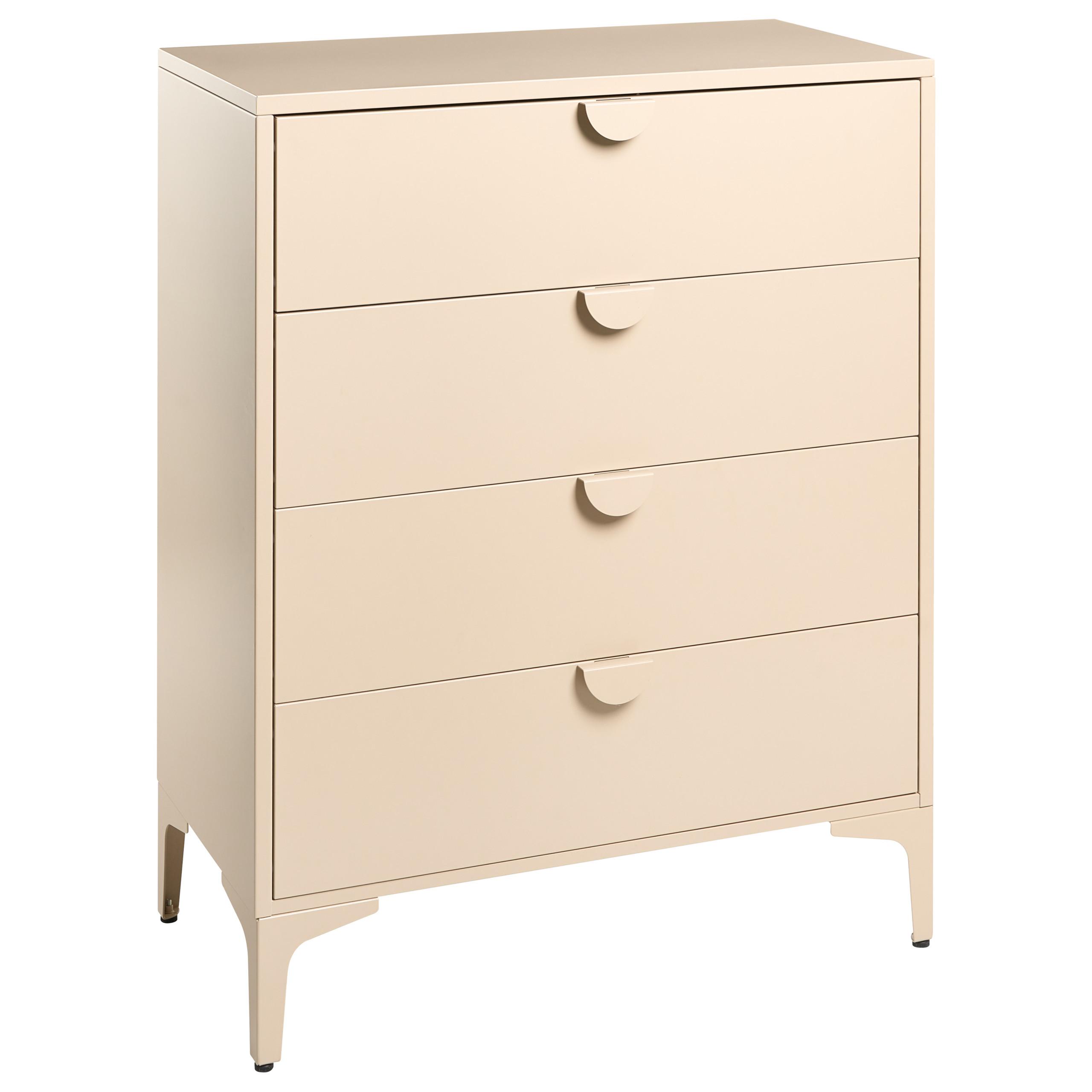 Wohnli Möbelsuche - KOMMODE mit 4 Schubladen Metall Beige Ardura