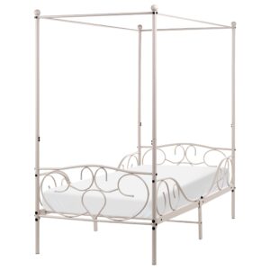 wohnli-moebel-suche-800001984073 Wohnli Möbelsuche - HIMMELBETT Metall 90/200 cm Hellbeige Sormery
