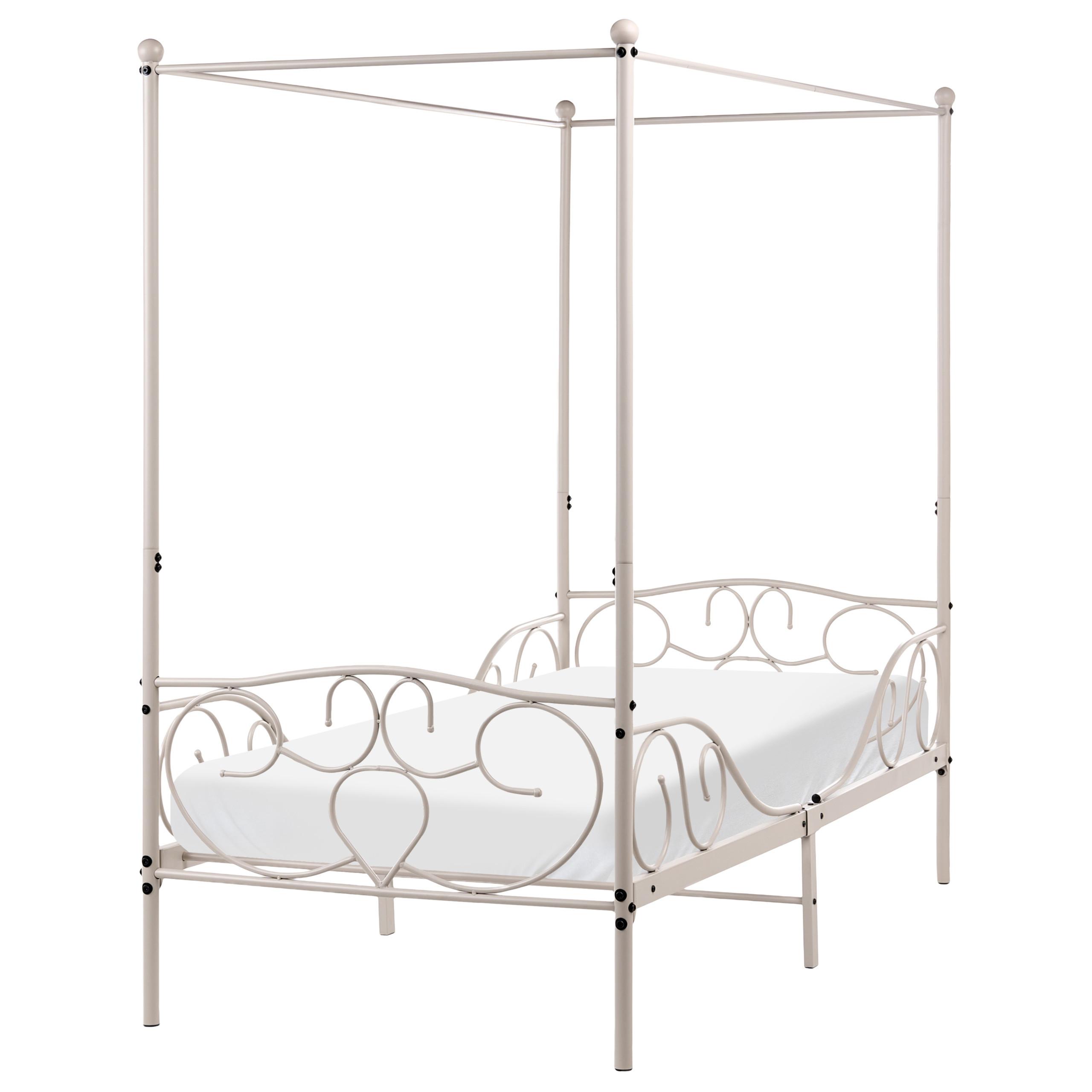 wohnli-moebel-suche-800001984073 Wohnli Möbelsuche - HIMMELBETT Metall 90/200 cm Hellbeige Sormery