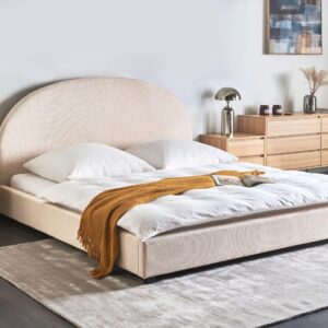 wohnli-moebel-suche-800001984094-1 WASSERBETT Stoff 180/200 cm Hellbeige Vaucluse Textil Beliani Möbel > Betten Beige