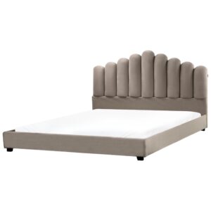 Wohnli Möbelsuche - WASSERBETT Samtstoff 180/200 cm Taupe Vincennes