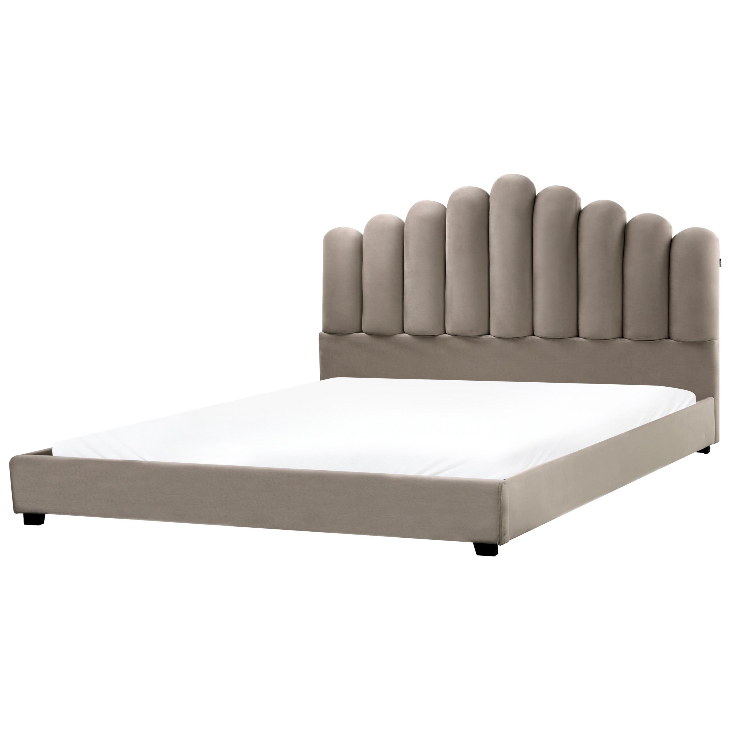 Wohnli Möbelsuche - WASSERBETT Samtstoff 180/200 cm Taupe Vincennes