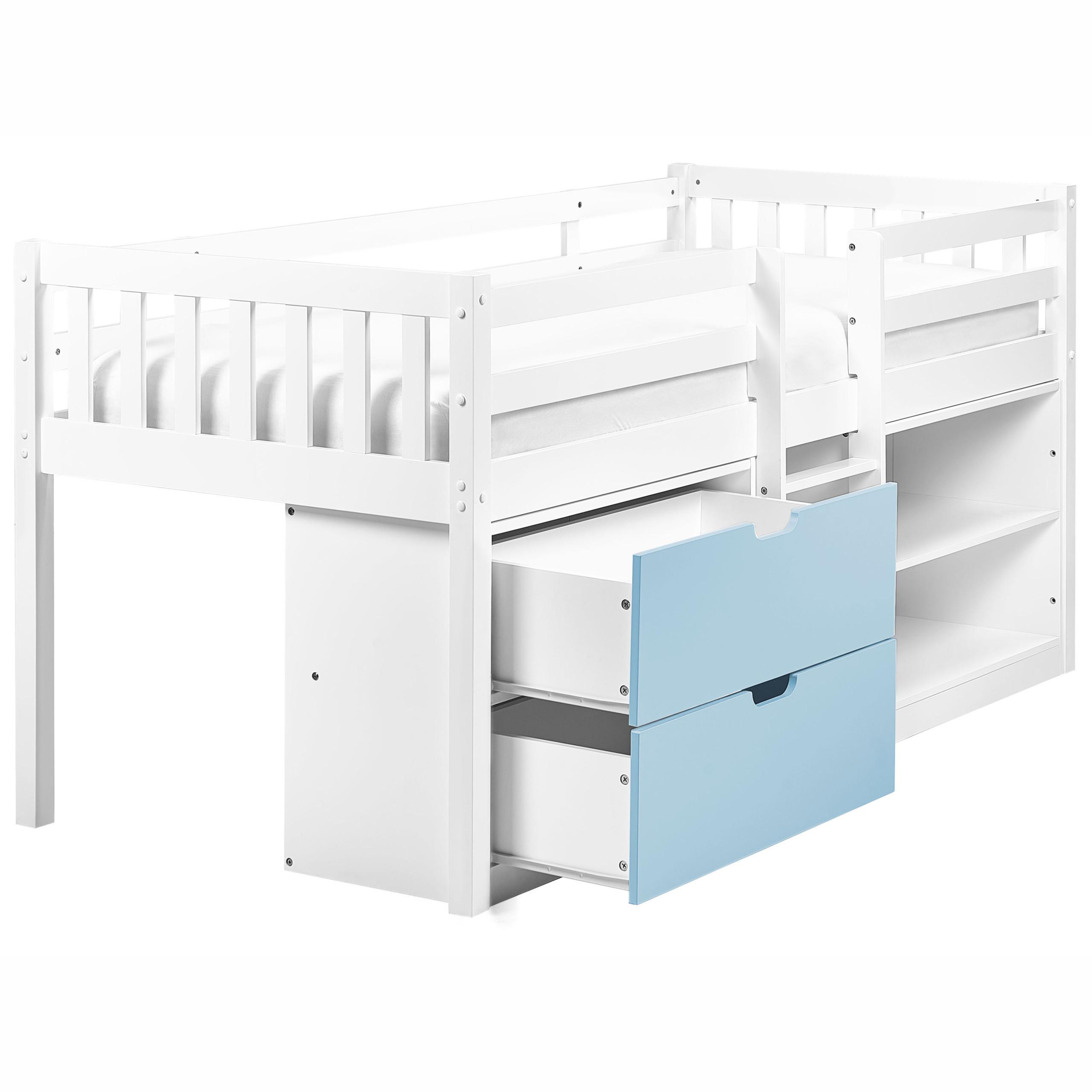 wohnli-moebel-suche-800001984113 Wohnli Möbelsuche - HALBHOCHBETT Holz 90/200 cm Blau Susville