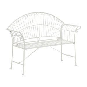 wohnli-moebel-suche-800001984219-1 GARTENBANK 130 cm Metall Cremeweiß Gualea Metall Beliani Garten & Outdoor > Gartenmöbel > Gartenbänke Weiß