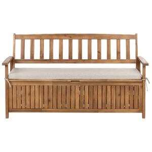 wohnli-moebel-suche-800001984221 Wohnli Möbelsuche - GARTENBANK mit Auflage 160 cm mit Stauraum Akazienholz Beige Sovana