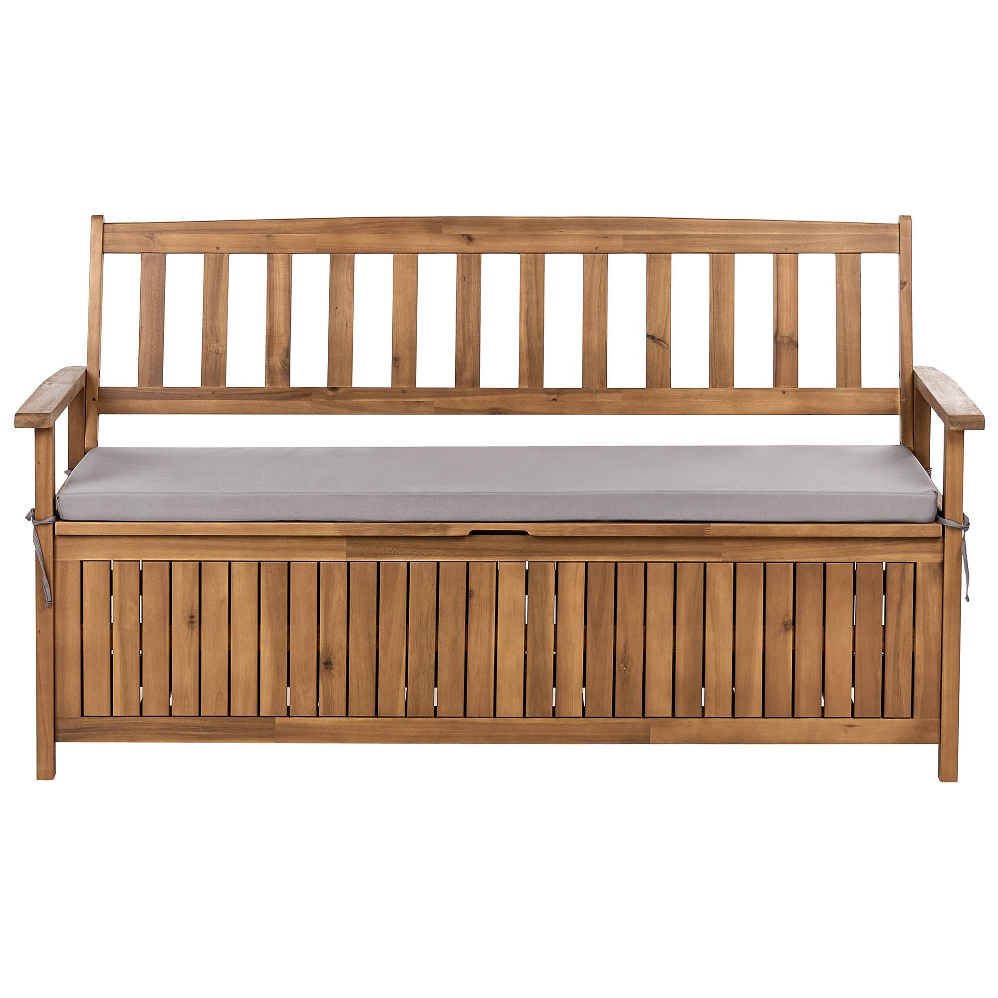 wohnli-moebel-suche-800001984226 Wohnli Möbelsuche - GARTENBANK mit Auflage 160 cm mit Stauraum Akazienholz Grau Sovana