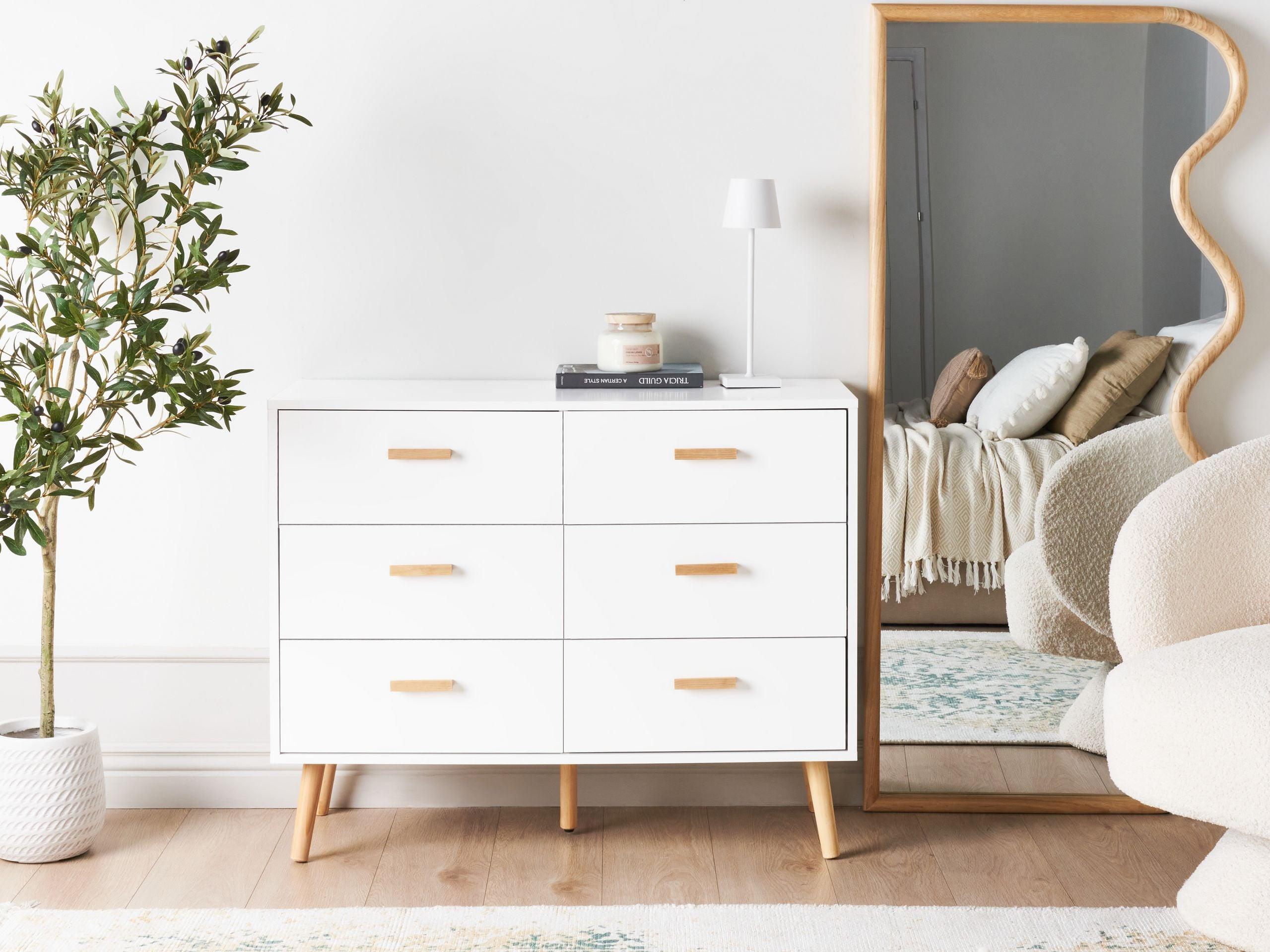 KOMMODE mit 6 Schubladen Weiß Newark Holzwerkstoff Beliani Möbel > Kommoden & Schubladenschränke > Kommoden Weiß