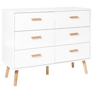 Wohnli Möbelsuche - KOMMODE mit 6 Schubladen Weiß Newark