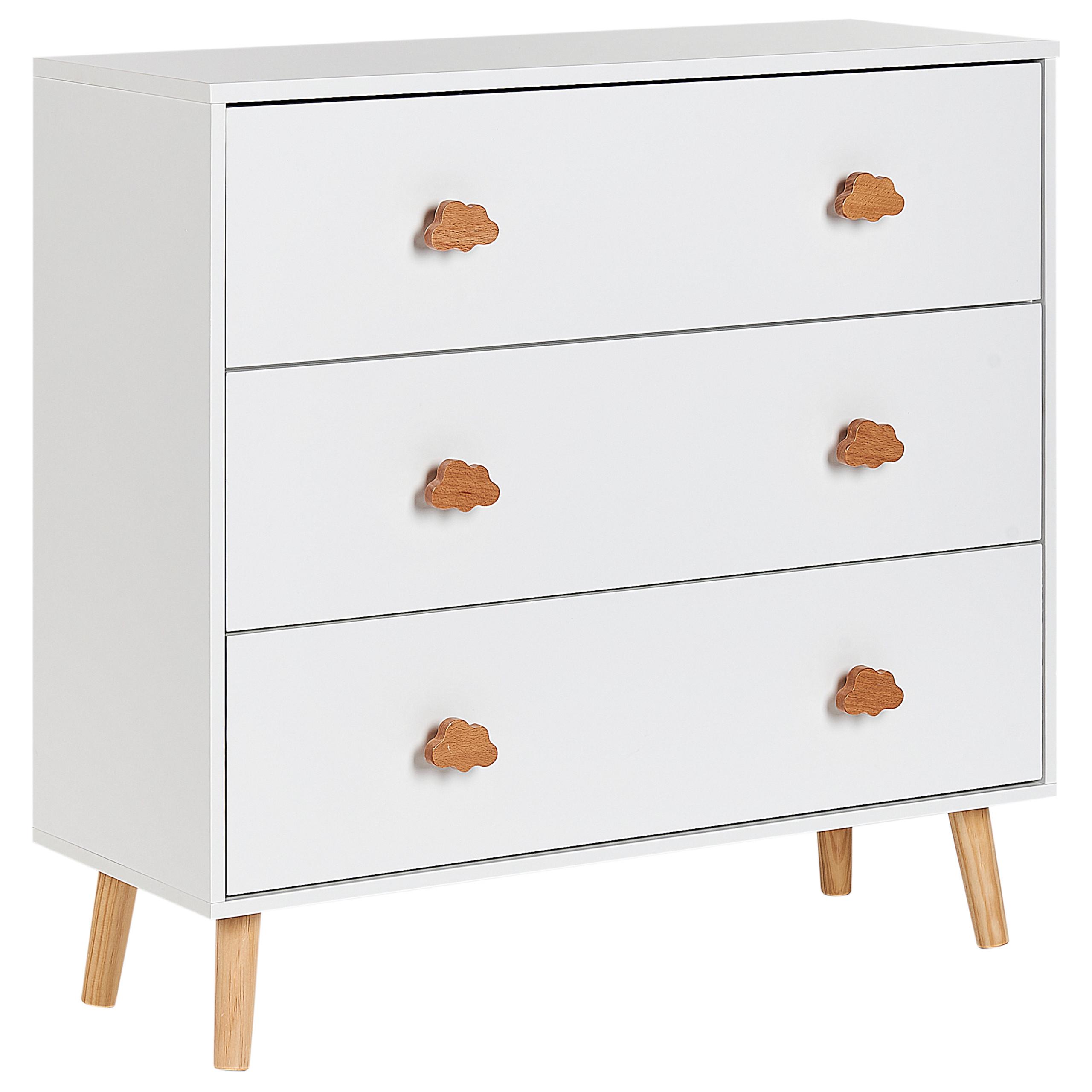 Wohnli Möbelsuche - KOMMODE mit 3 Schubladen Weiß Cloudy