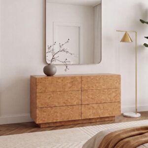 wohnli-moebel-suche-800001984238-1 KOMMODE mit 6 Schubladen Wurzelholz Optik Woodend Holzwerkstoff Beliani Möbel > Kommoden & Schubladenschränke > Kommoden Braun