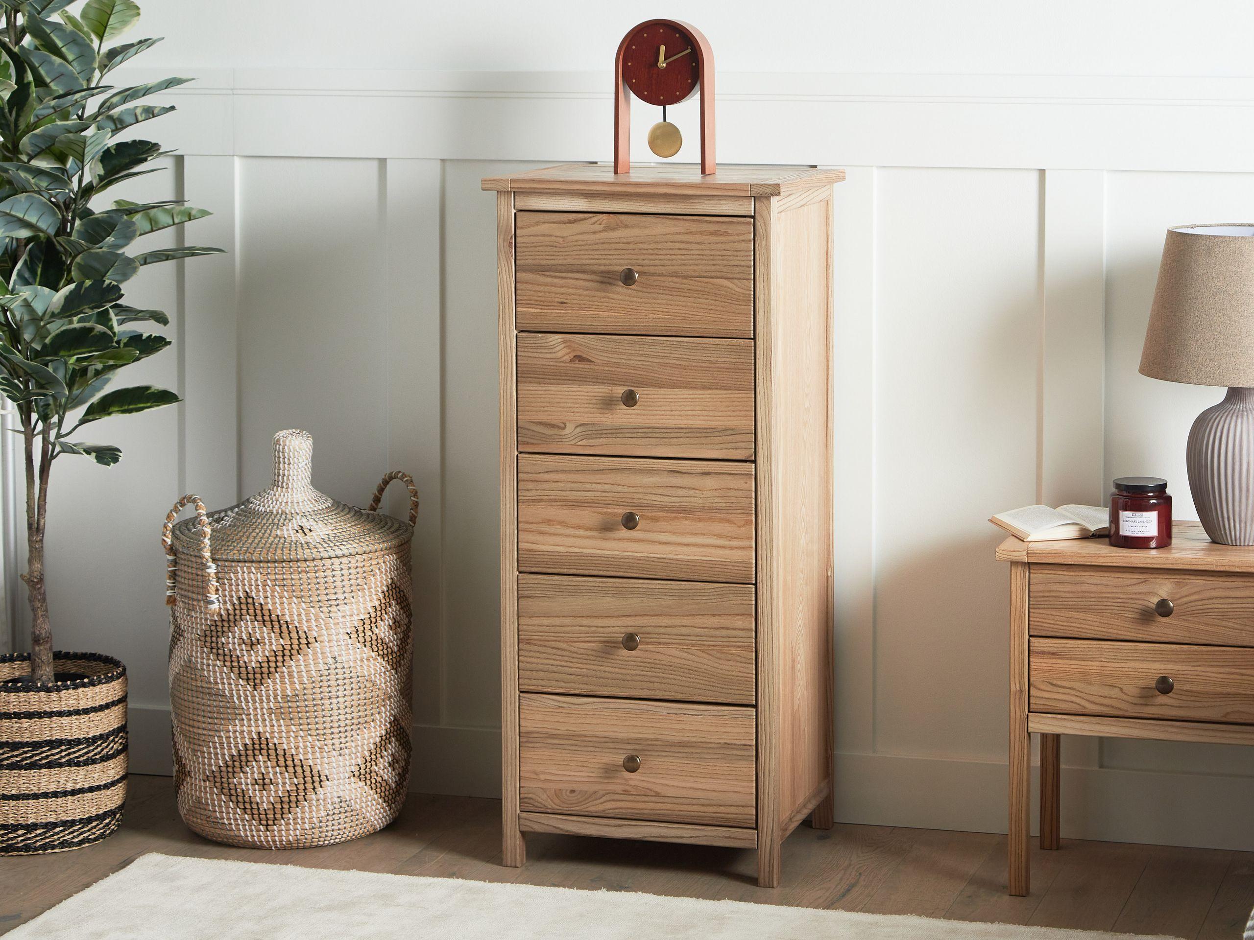 KOMMODE mit 5 Schubladen Sassafrasholz Braun Salton Holz Beliani Möbel > Kommoden & Schubladenschränke > Kommoden Braun
