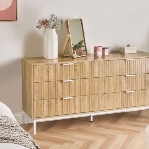 KOMMODE mit 6 Schubladen Hellbraun Royalla Holzwerkstoff Beliani Möbel > Kommoden & Schubladenschränke > Kommoden Braun