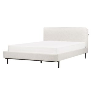 wohnli-moebel-suche-800001984284-1 BETT mit Lattenrost 140/200 Bouclé Cremeweiß Corio Textil Beliani Möbel > Betten Weiß