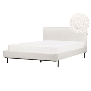 wohnli-moebel-suche-800001984284 Wohnli Möbelsuche - BETT mit Lattenrost 140/200 Bouclé Cremeweiß Corio
