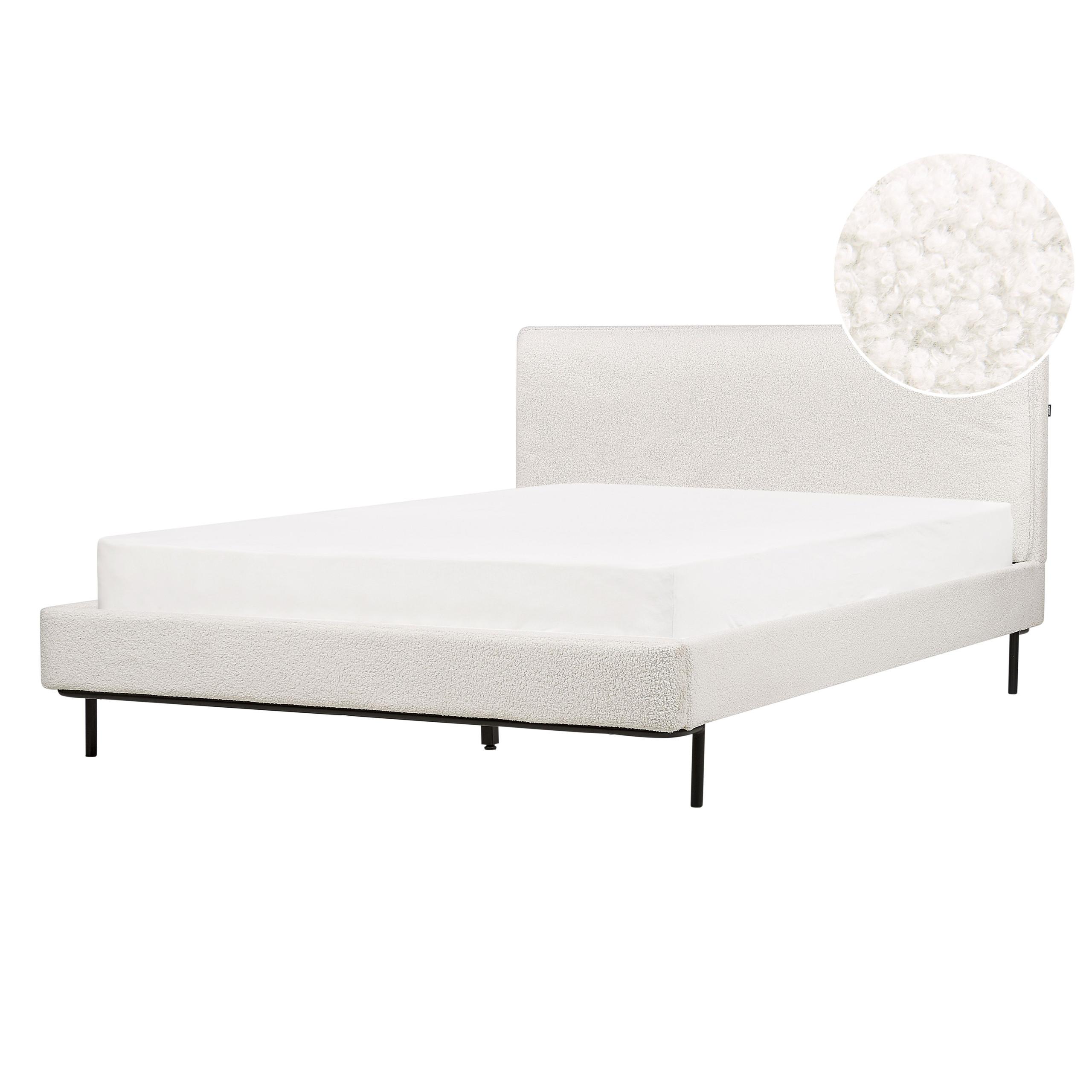wohnli-moebel-suche-800001984284 Wohnli Möbelsuche - BETT mit Lattenrost 140/200 Bouclé Cremeweiß Corio