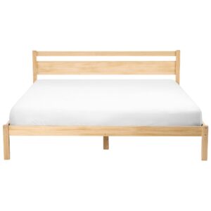 wohnli-moebel-suche-800001984286-1 BETT mit Lattenrost 180/200 Kiefernholz Hellbraun Mercurer Holz Beliani Möbel > Betten Braun