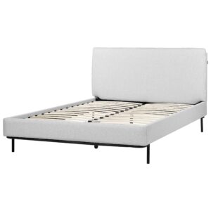 wohnli-moebel-suche-800001984287-1 BETT mit Lattenrost 140/200 Stoff Hellgrau Corio Textil Beliani Möbel > Betten Grau